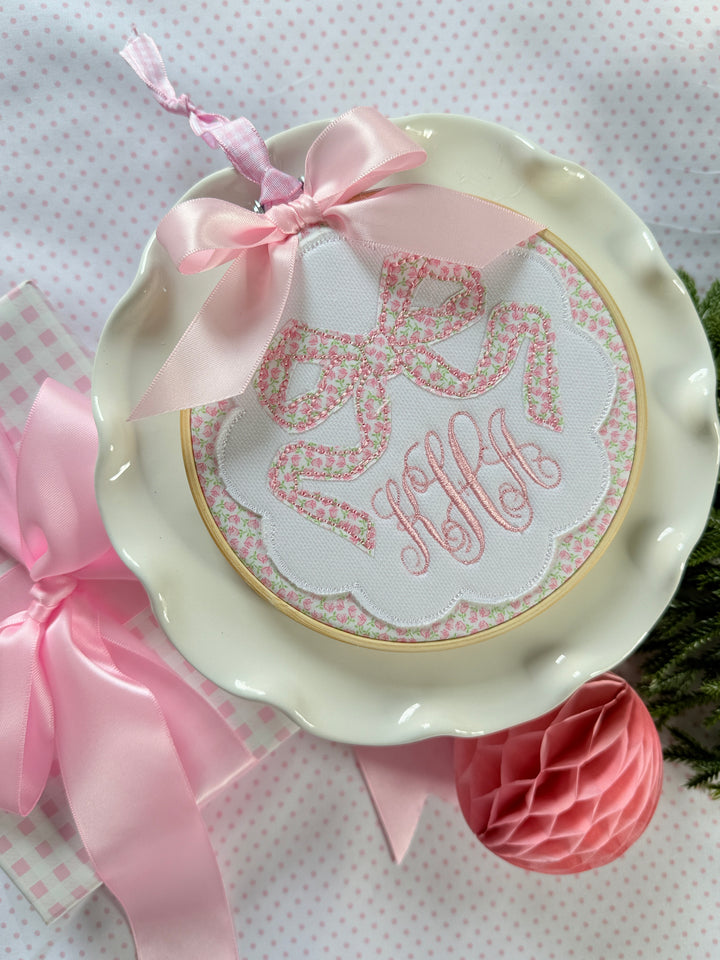 Floral Bow Ornament with Scallop