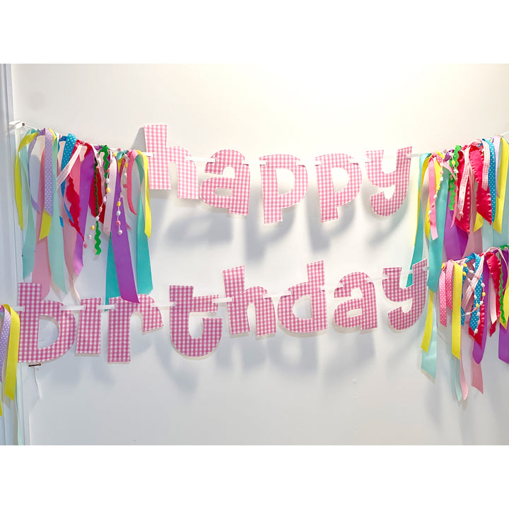 Bubble Gum Pink Happy Birthday Banner