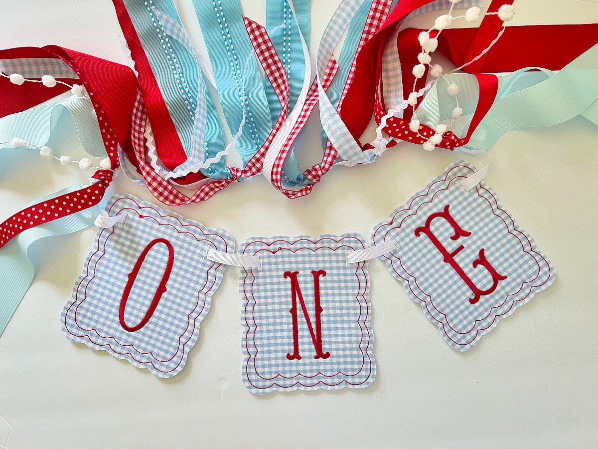 Scalloped Square High Chair ONE Banner – Little Happies