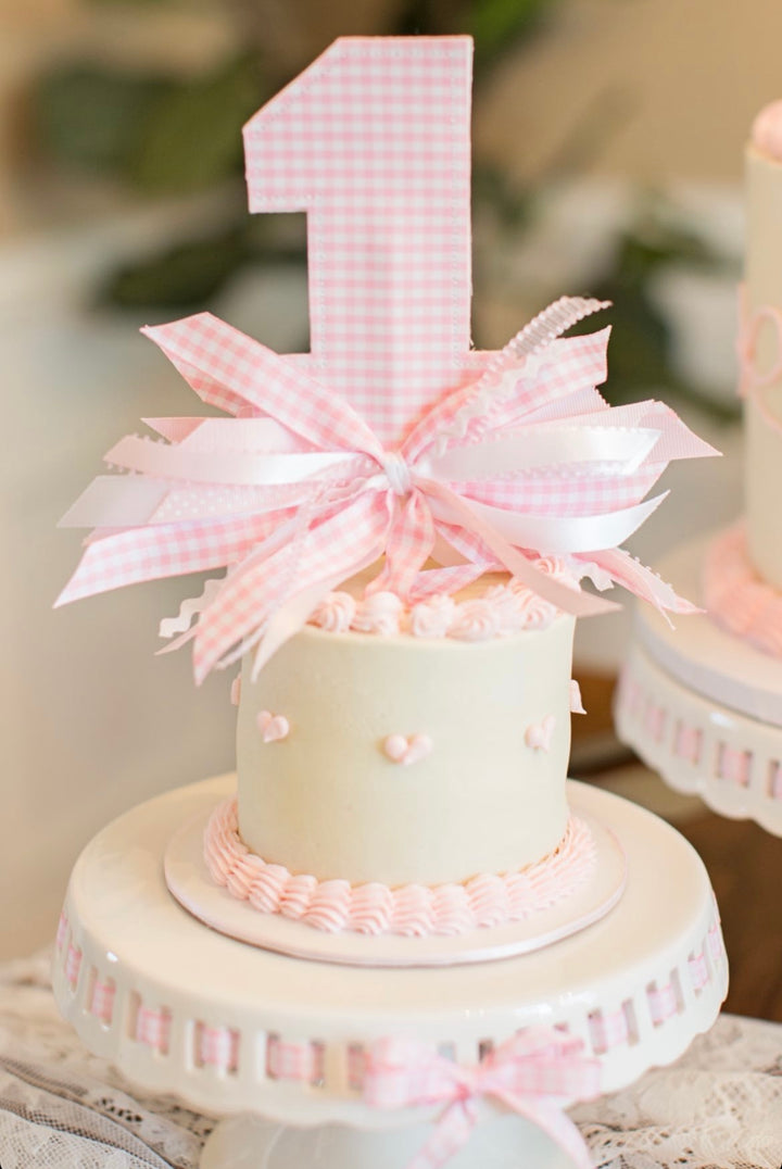 Pink Gingham ONE Birthday Set