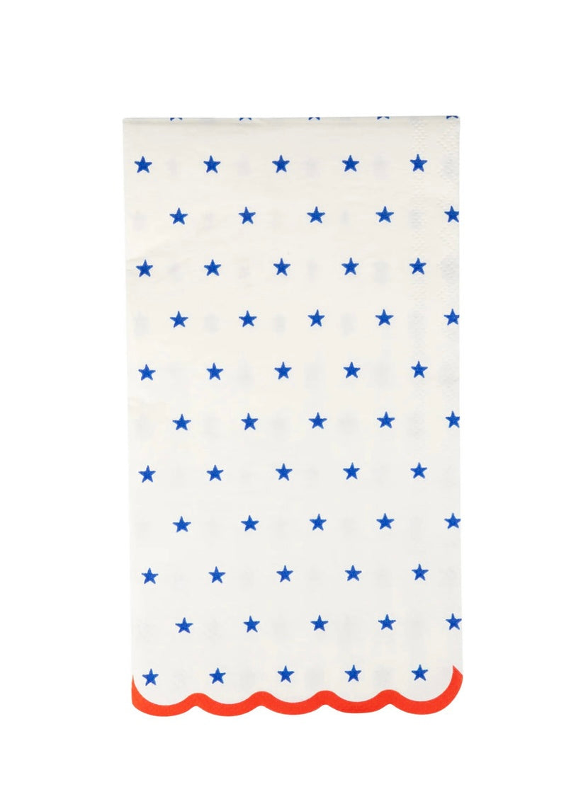 Blue Stars Scallop Guest Napkin
