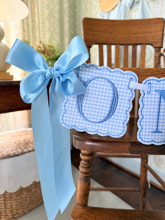 Scalloped ONE in Gingham