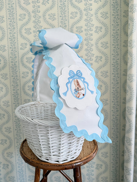 Easter Bow in White with RicRac