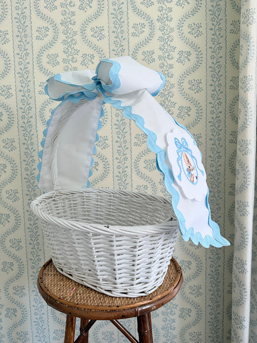 Easter Bow in White with RicRac