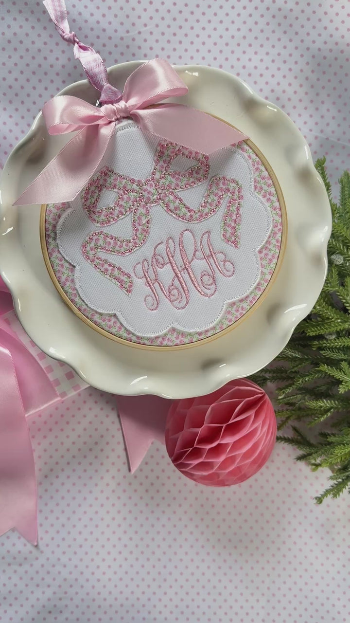 Floral Bow Ornament with Scallop