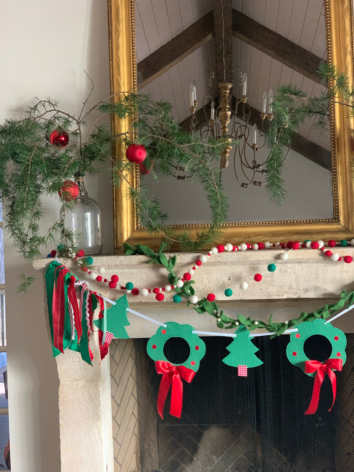Green Dot Wreath and Tree Large Banner