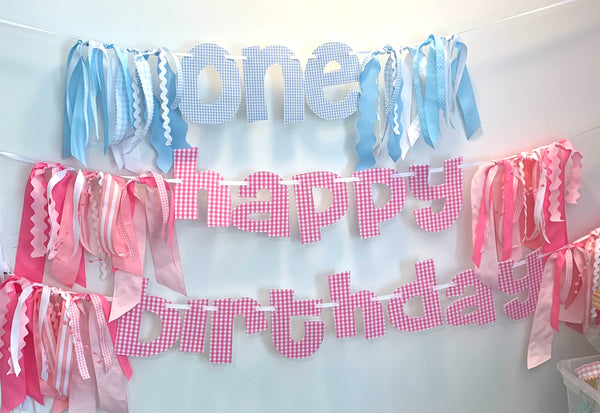 Bubble Gum Pink Happy Birthday Banner