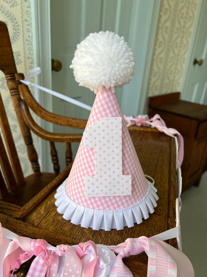 Pink Gingham ONE Birthday Set