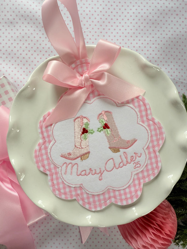 Cowboy or Cowgirl Boots with Name Ornament