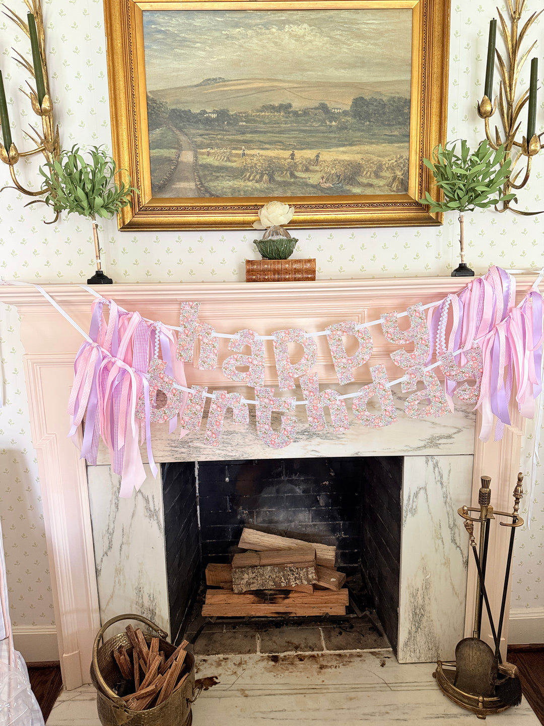HAPPY BIRTHDAY Banner in Lavender Liberty