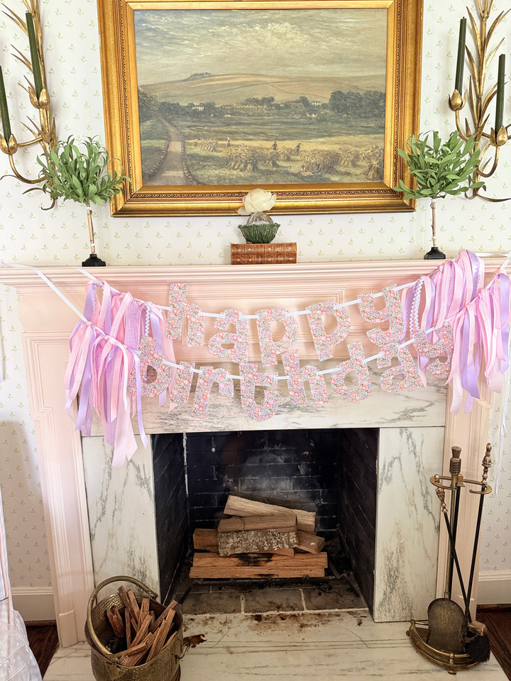 HAPPY BIRTHDAY Banner in Lavender Liberty