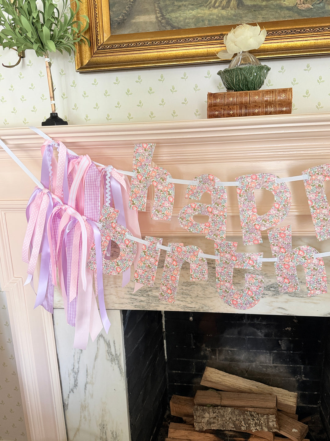 HAPPY BIRTHDAY Banner in Lavender Liberty