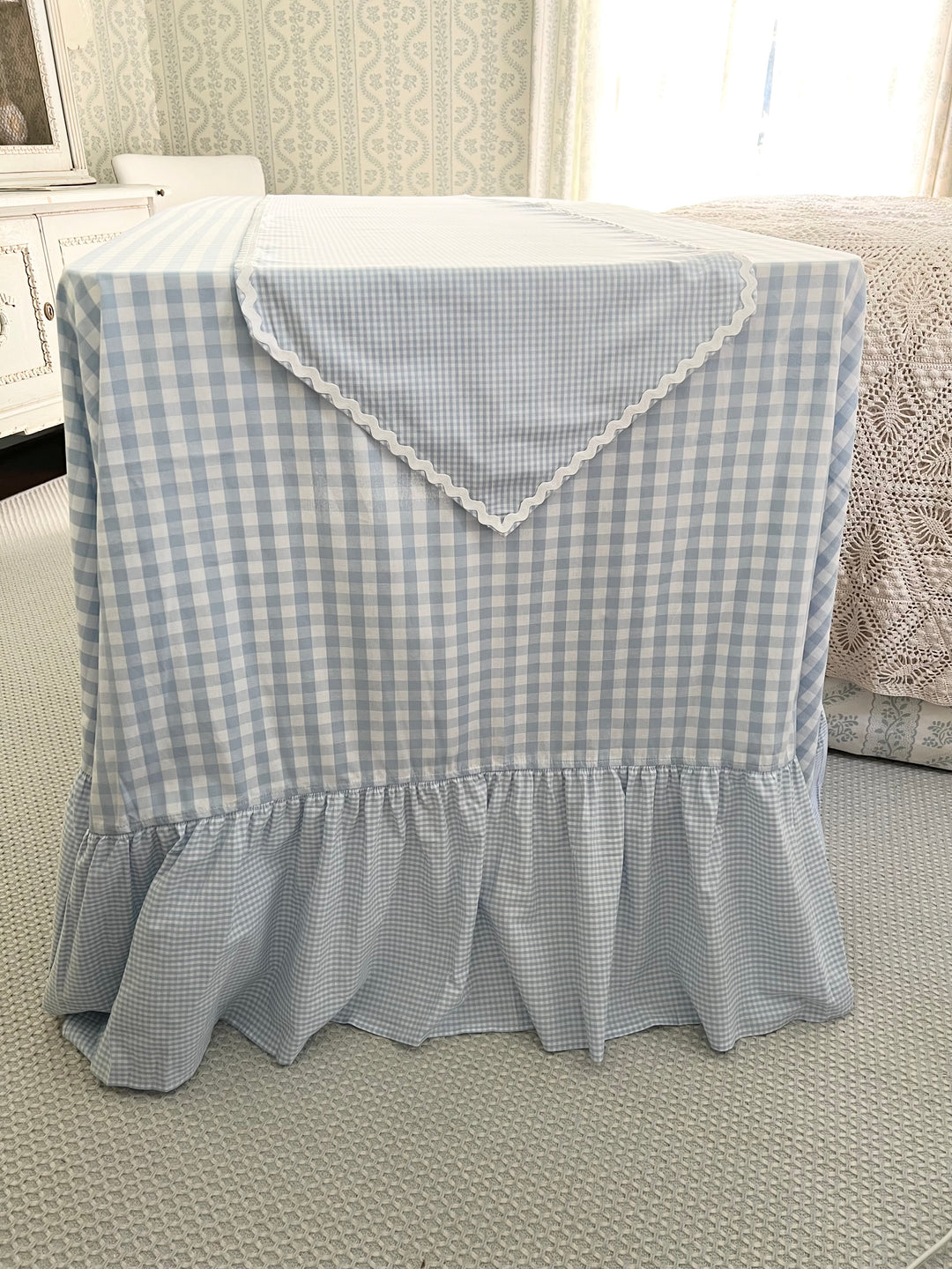 Blue Gingham with White RicRac