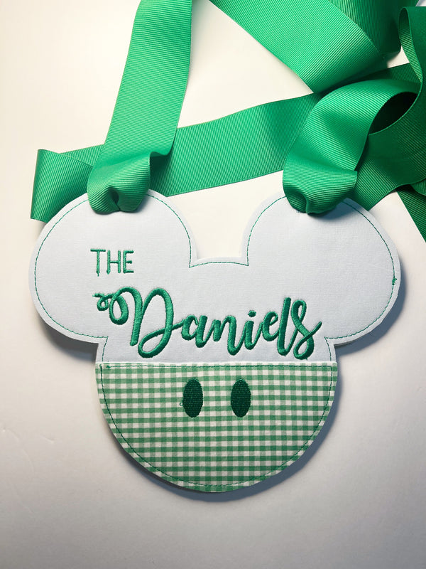 Blue and Green Mickey Stroller Tag