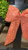 Coral Floral Bow