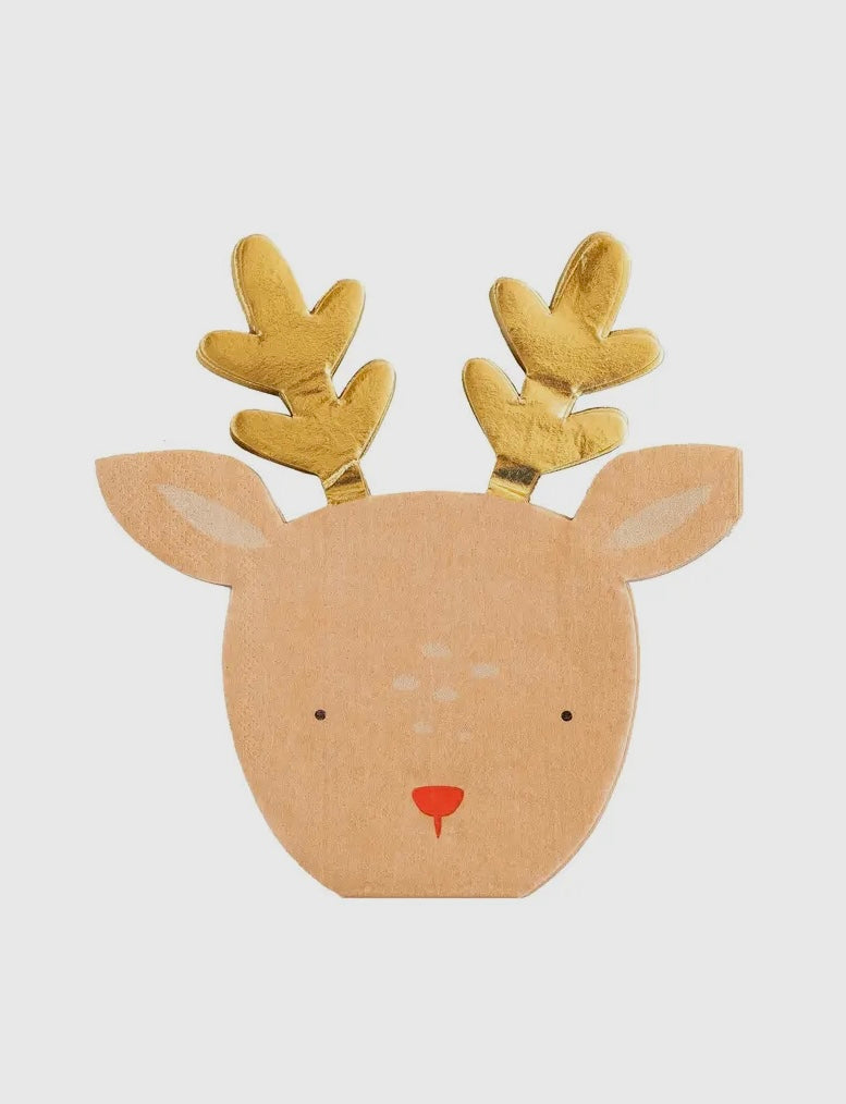 Dear Rudolph Reindeer Shaped Guest Napkin