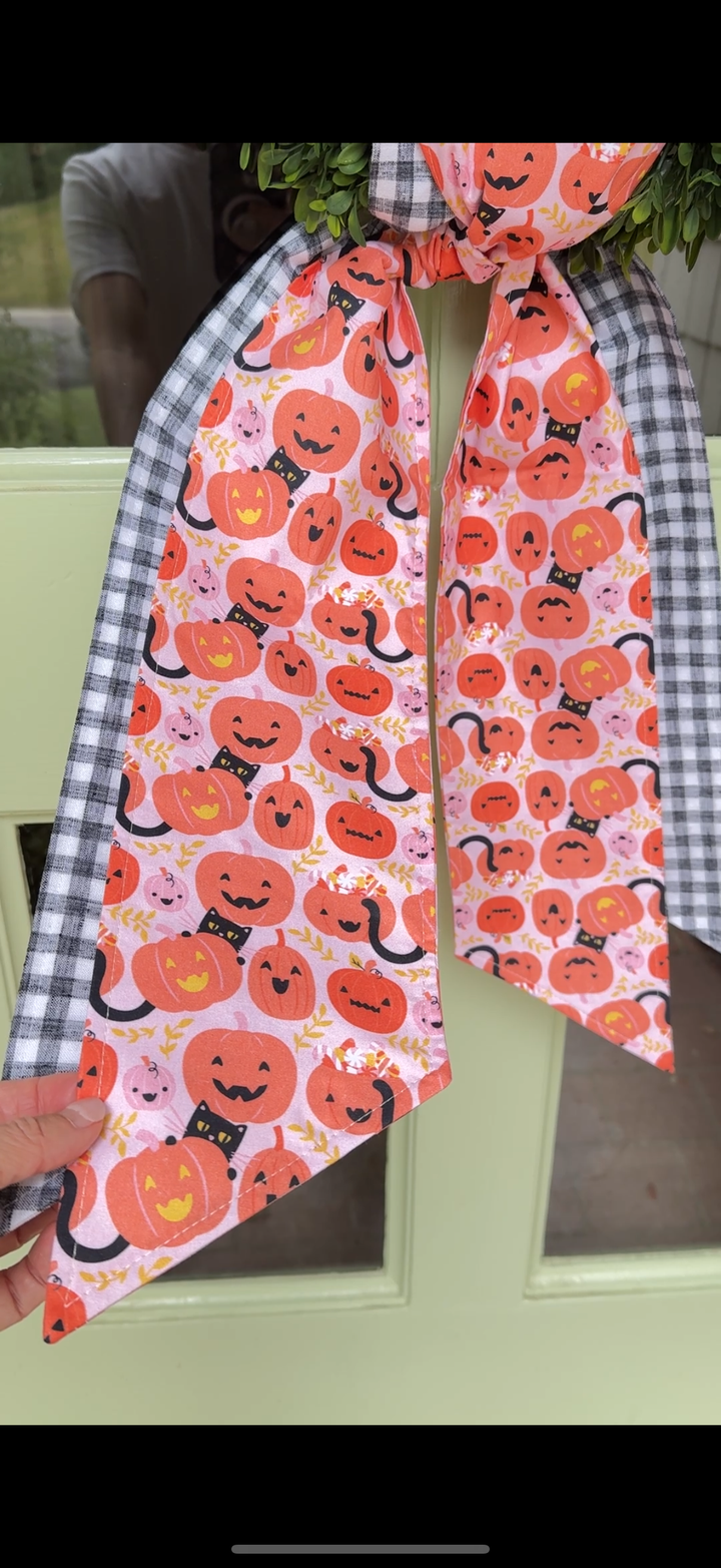 Pumpkin and Black Gingham Sash
