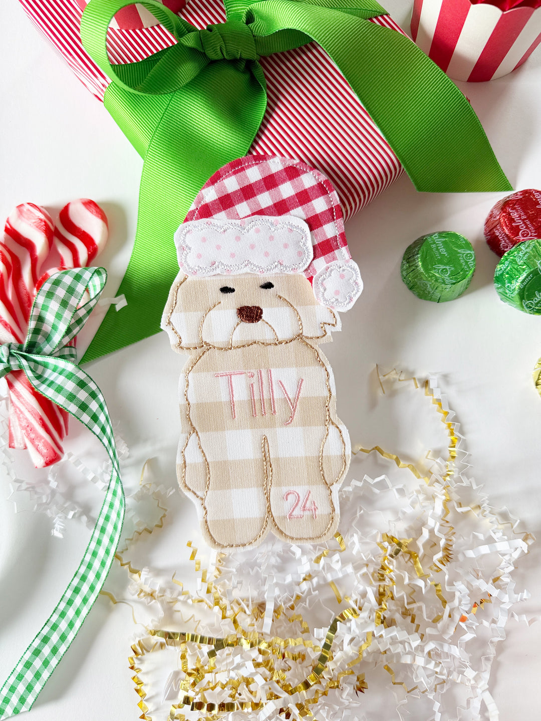 Santa Goldendoodle Ornament