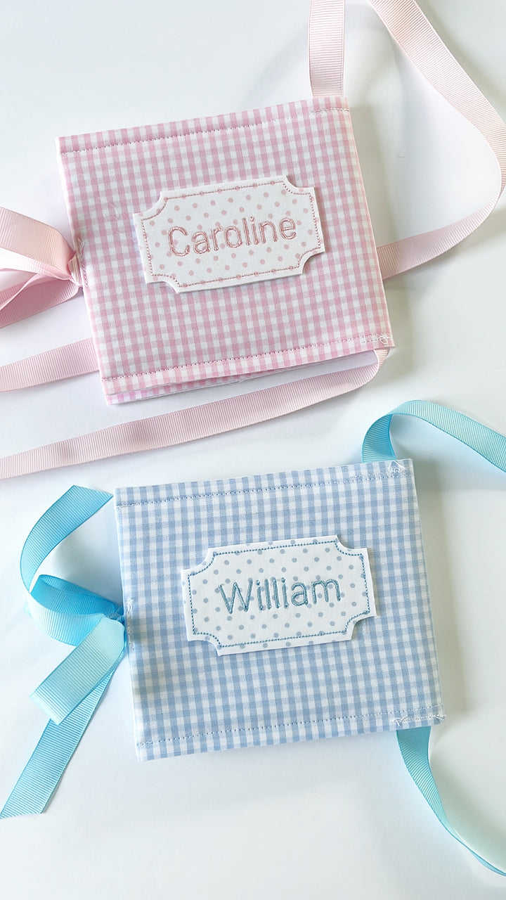 Pastel pink and blue autograph books