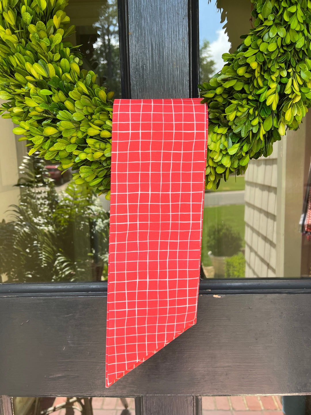 Coral Gingham Sash