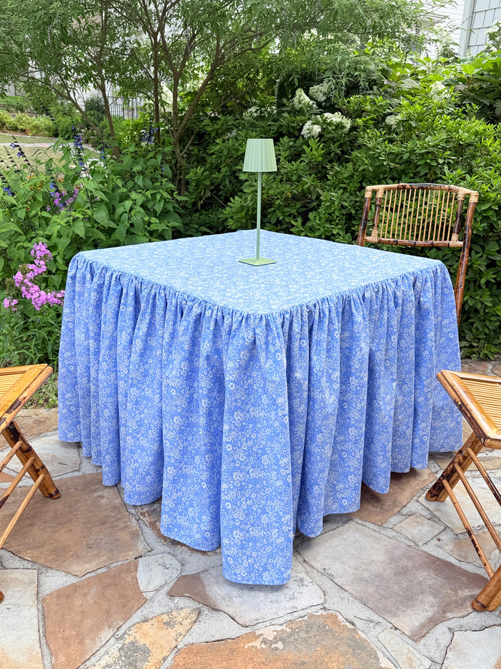 Ruffle Full Length Tablecloth in Blue
