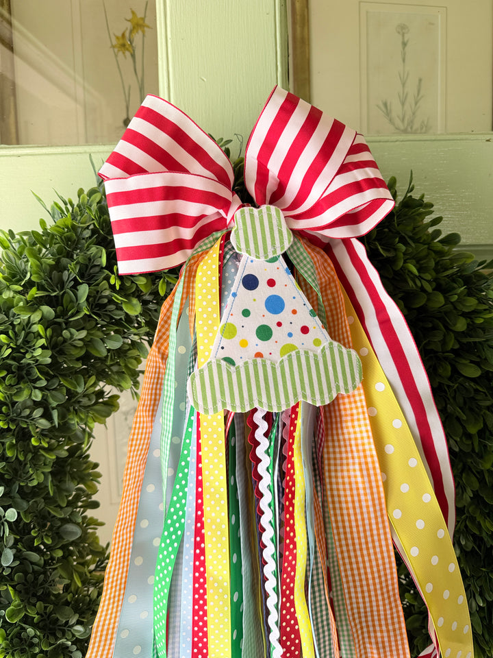 Birthday Hat Wreath Bow