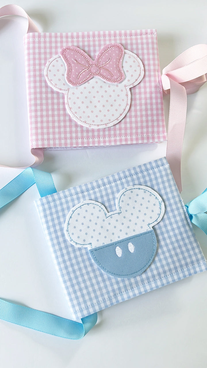 Pastel pink and blue autograph books