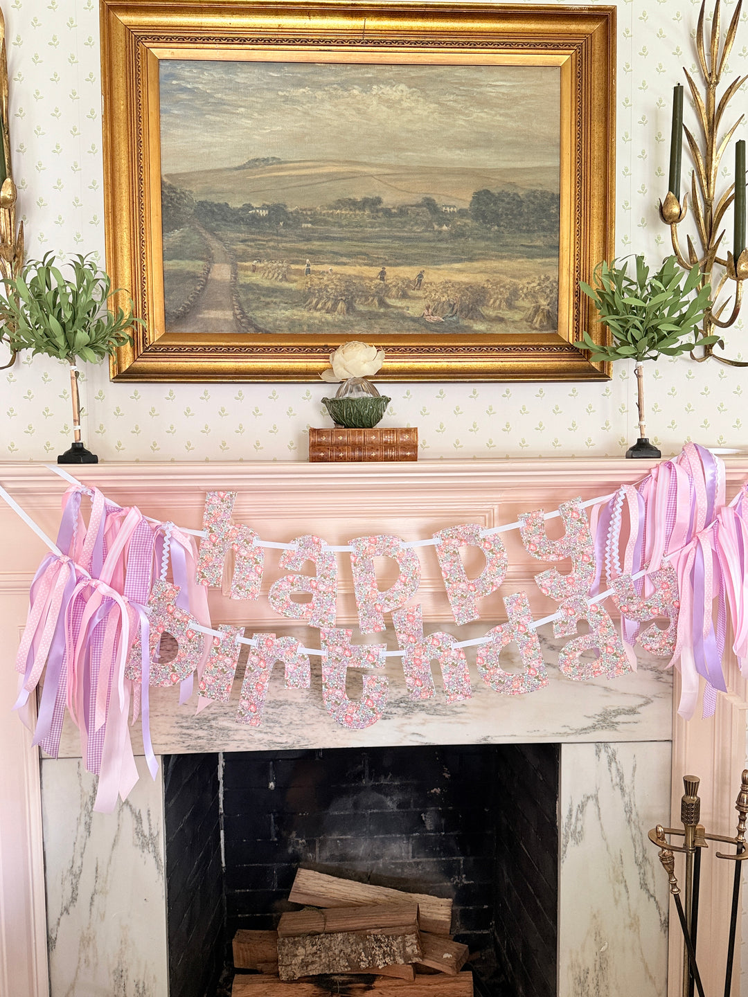 HAPPY BIRTHDAY Banner in Lavender Liberty