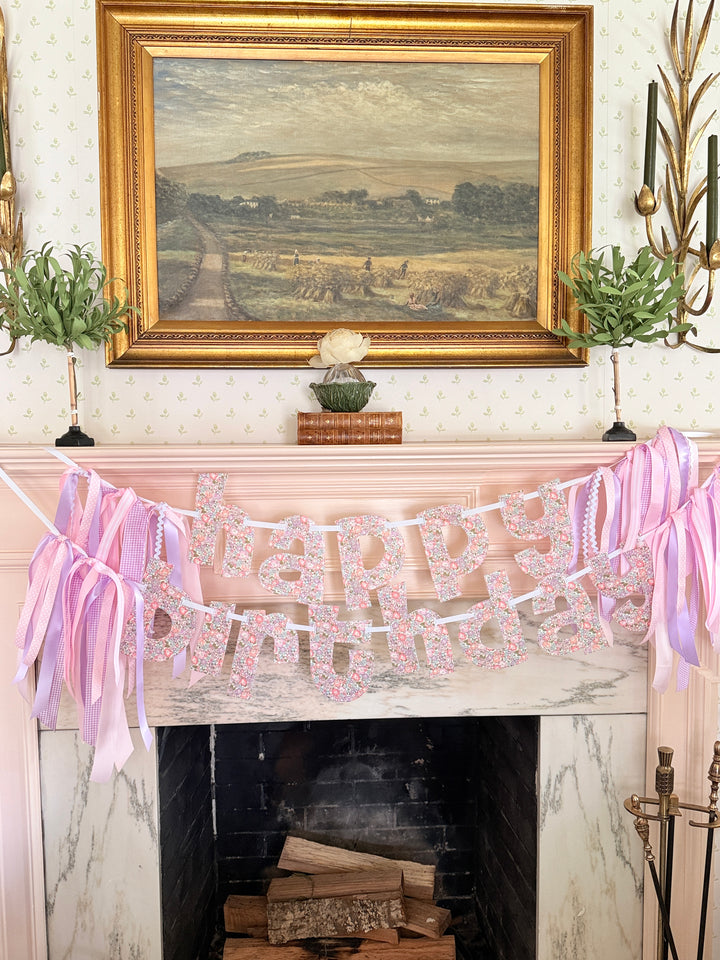 HAPPY BIRTHDAY Banner in Lavender Liberty