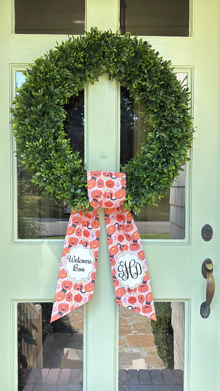 Halloween Pumpkins with initials Sash