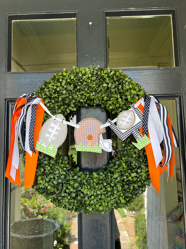 Small Football Wreath Banner