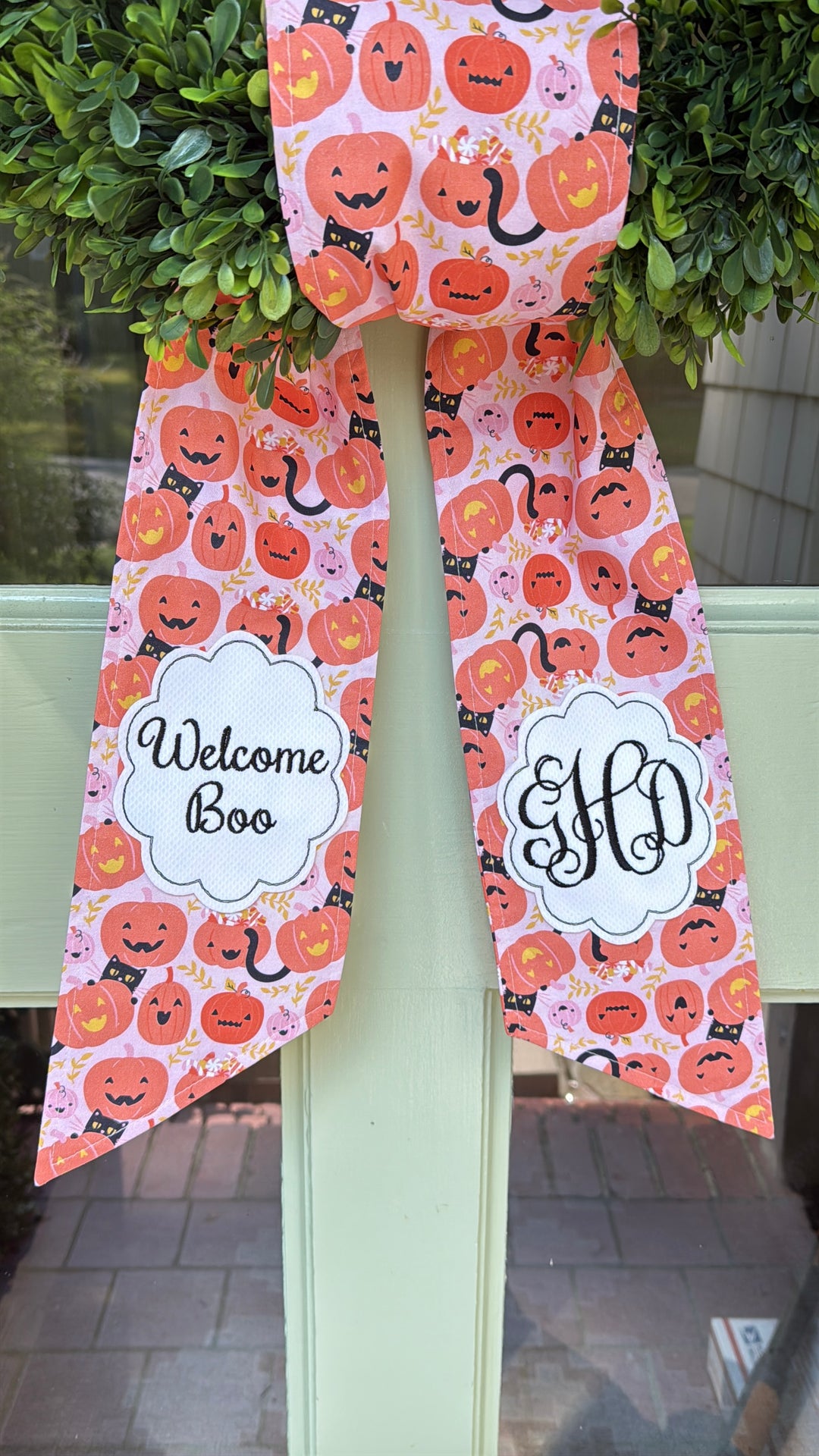Halloween Pumpkins with initials Sash
