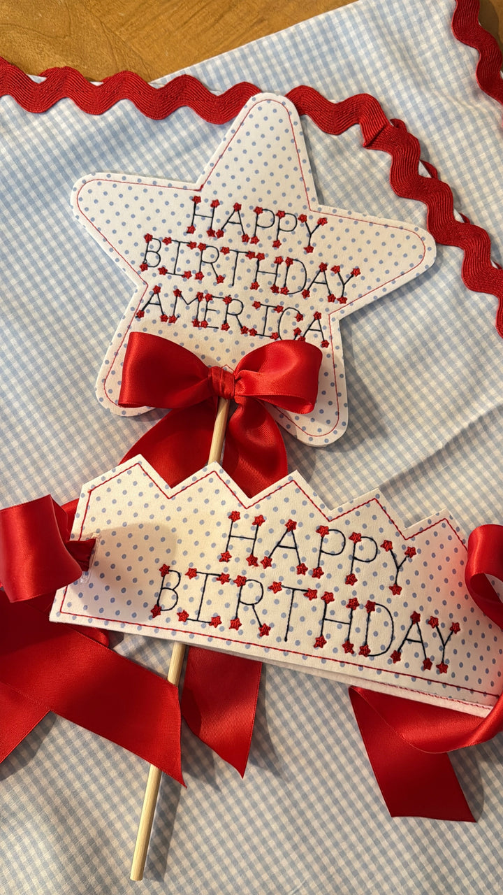 Happy Birthday America Crown and Wand!