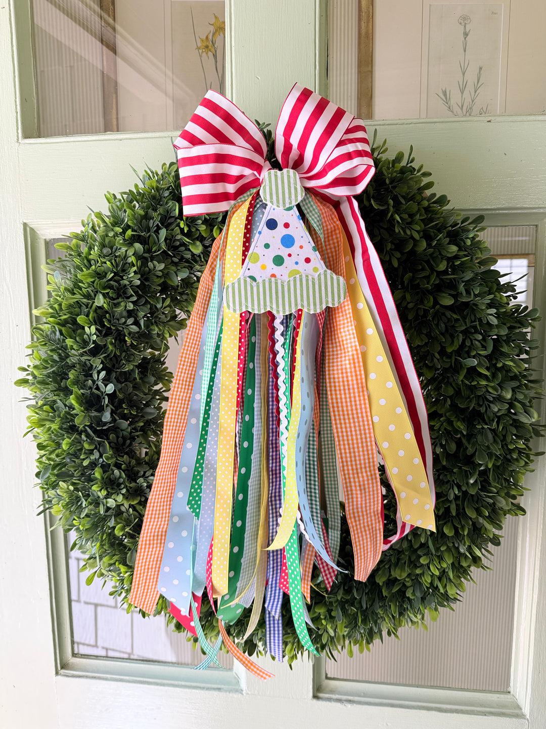 Birthday Hat Wreath Bow