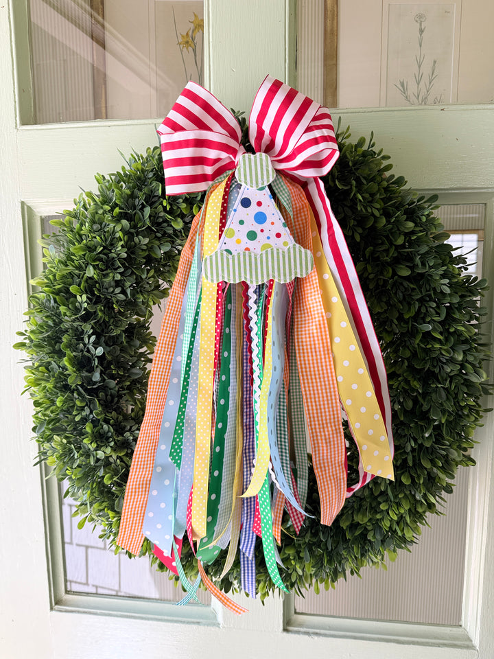 Birthday Hat Wreath Bow