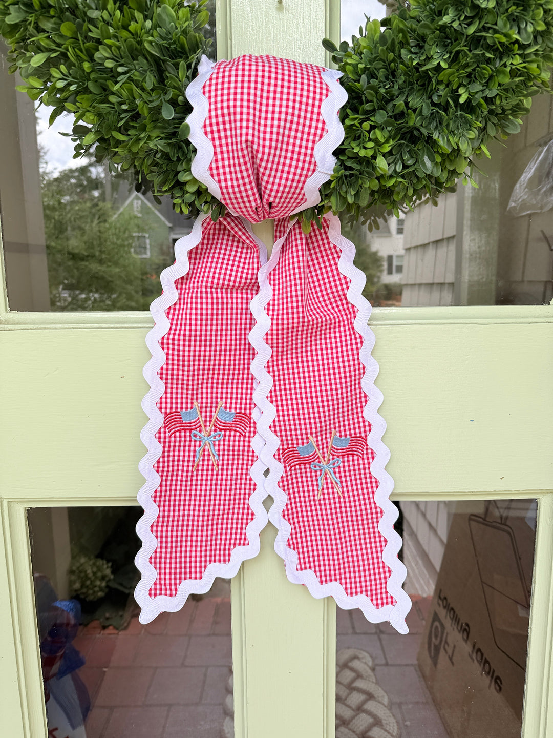 Red Gingham Flag Sash