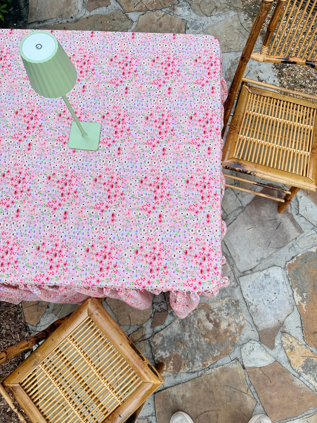 Peach Floral Garden Tablecloth