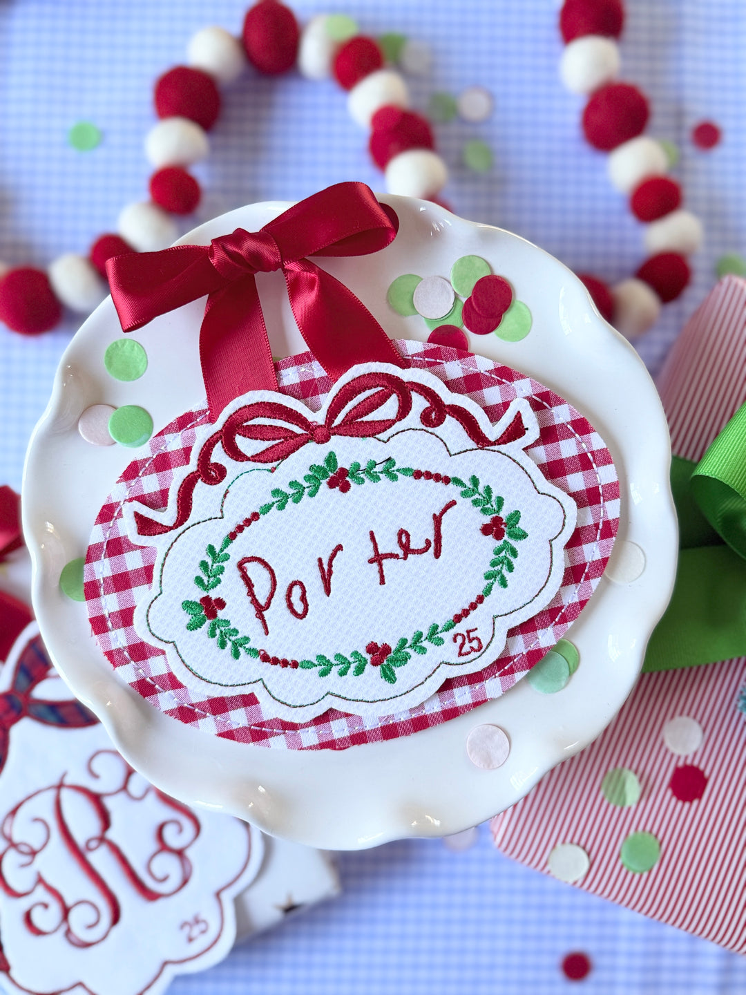 Oval Holly Ornament