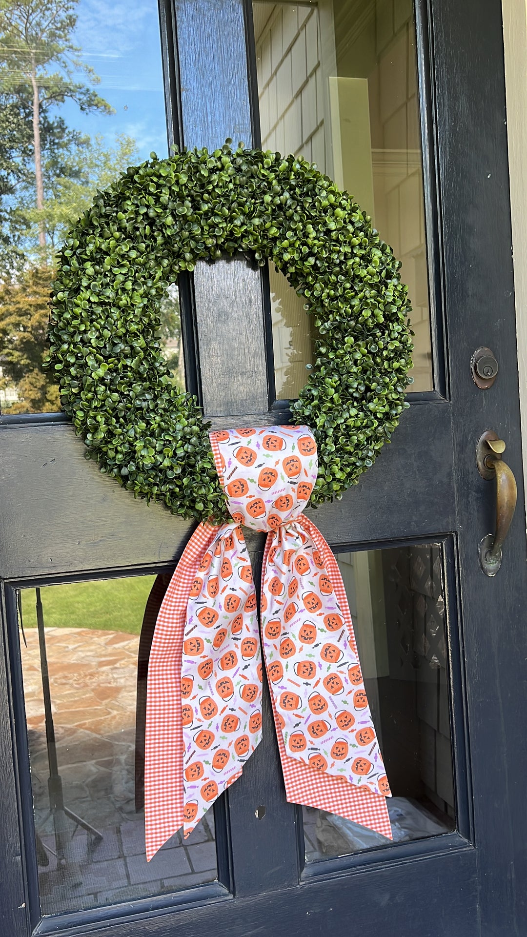 Orange Pumpkin with Orange Gingham Sash