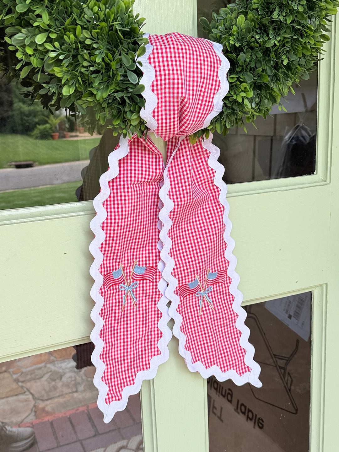 Red Gingham Flag Sash