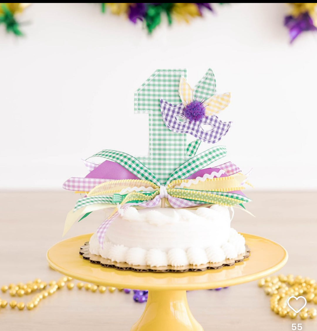 Mardi Gras cake topper