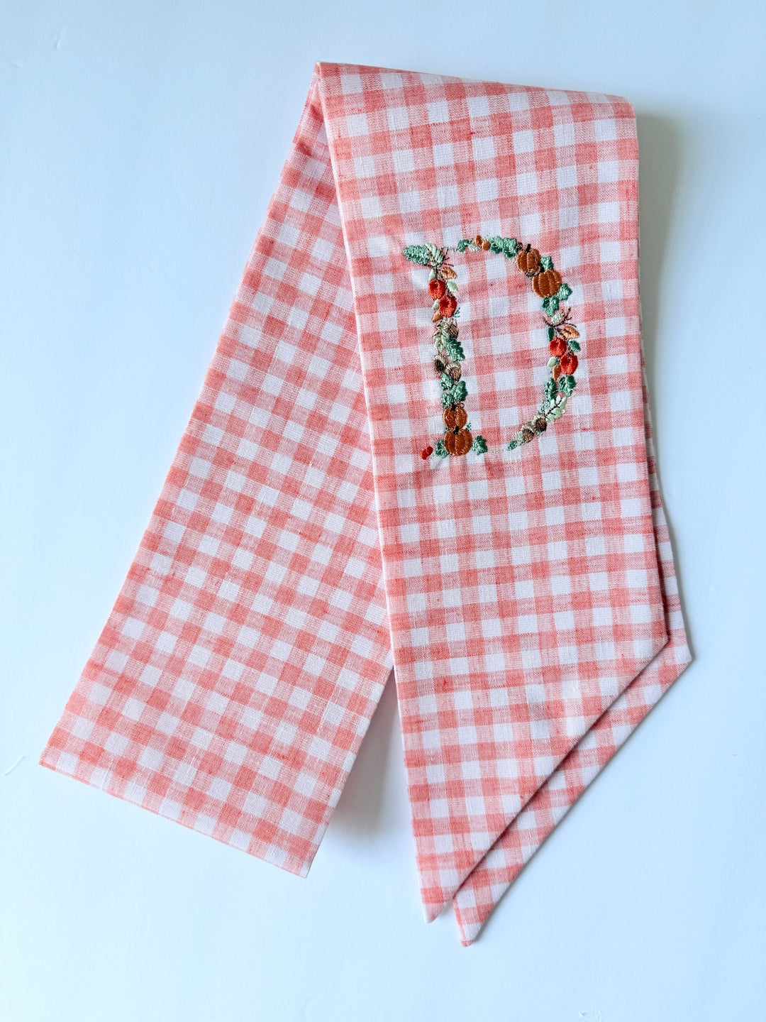 Fall Initial Gingham Sash