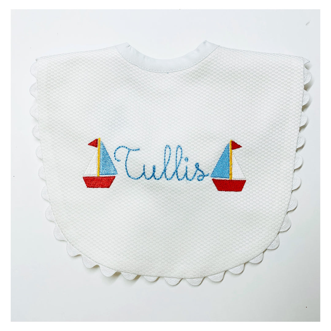 Name with Sailboats Bib