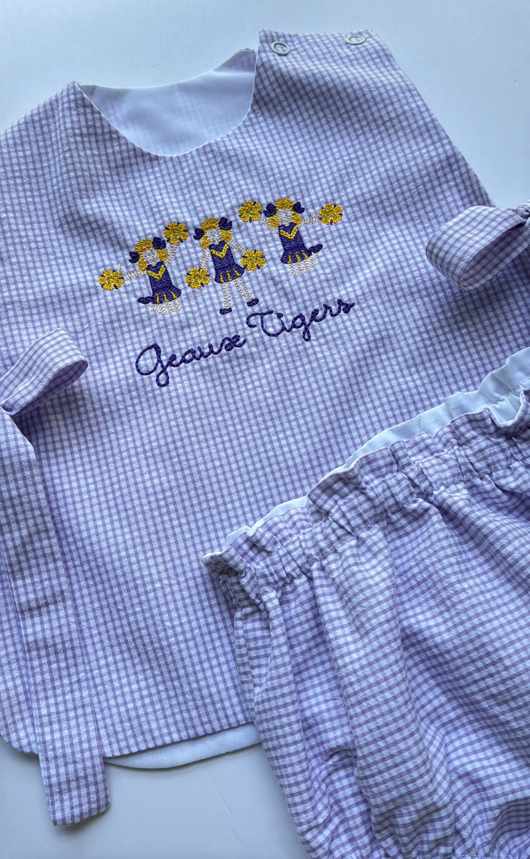 Cheerleader Bloomer Set - Lavender Gingham