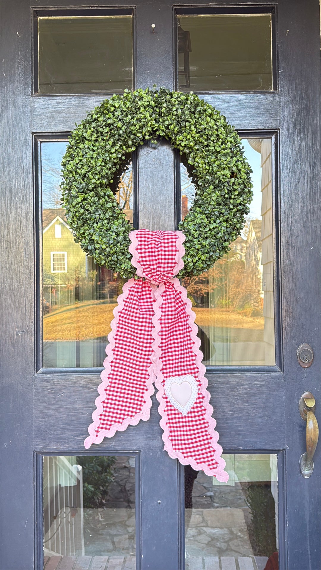 Valentine Heart Sash in Red Gingham