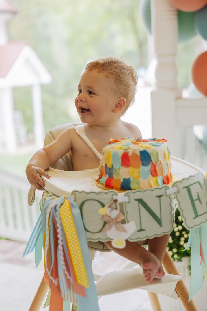 Scalloped Square ONE Birthday Set with Add On in Sage and Khaki