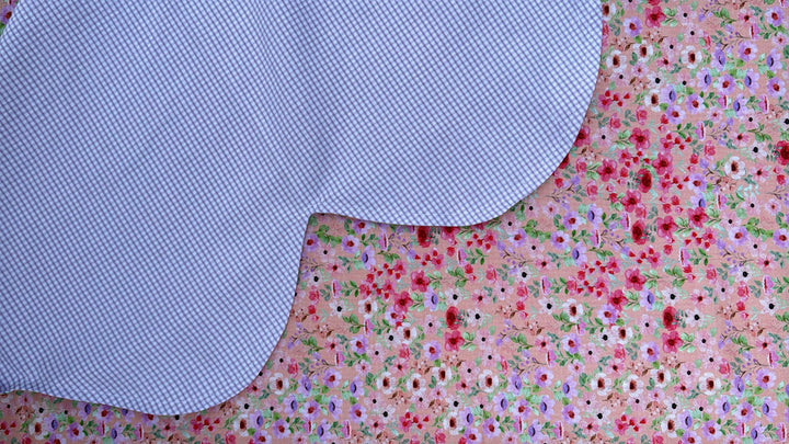 Peach Floral Garden Scalloped Topped