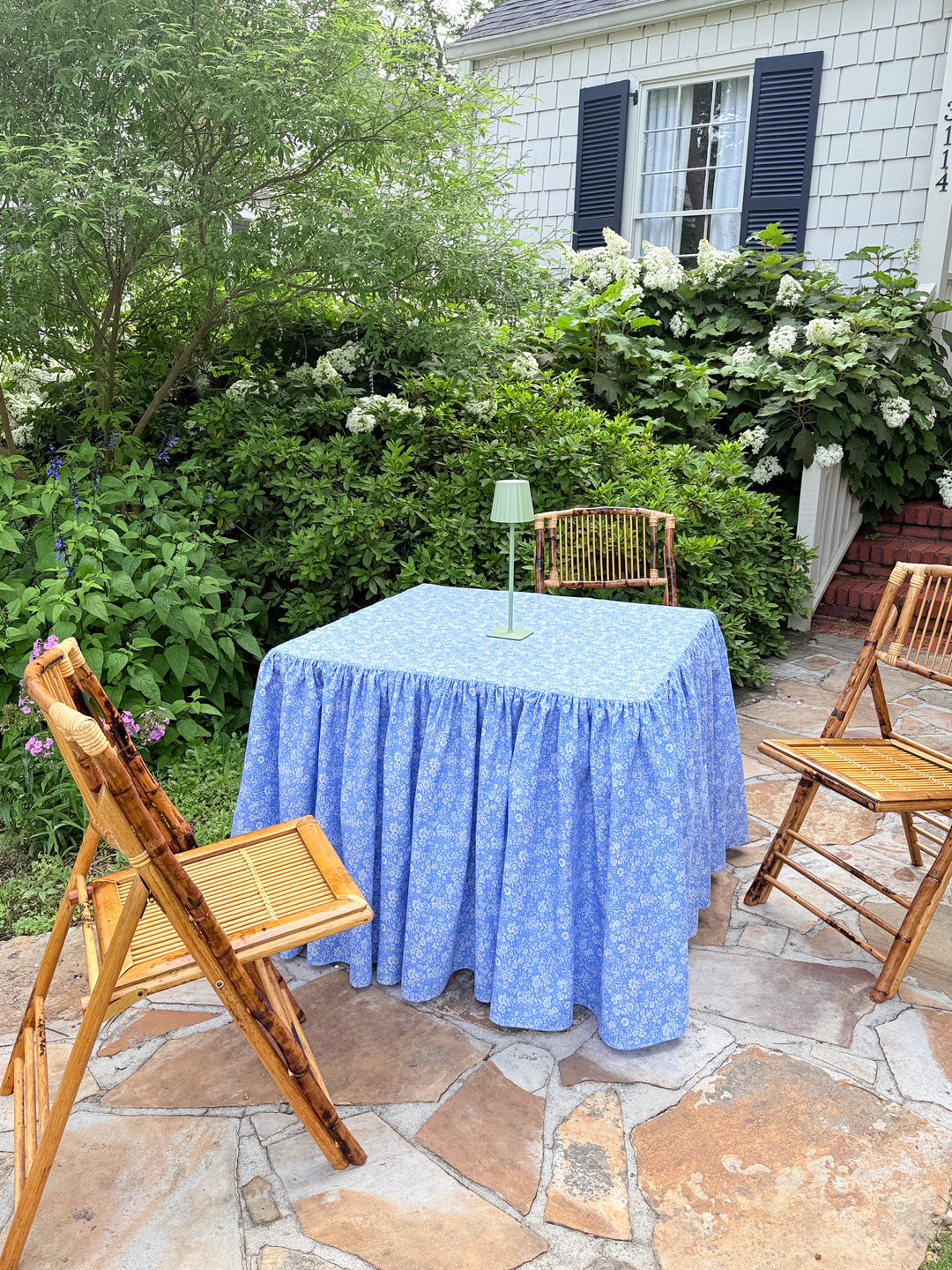 Ruffle Full Length Tablecloth in Blue