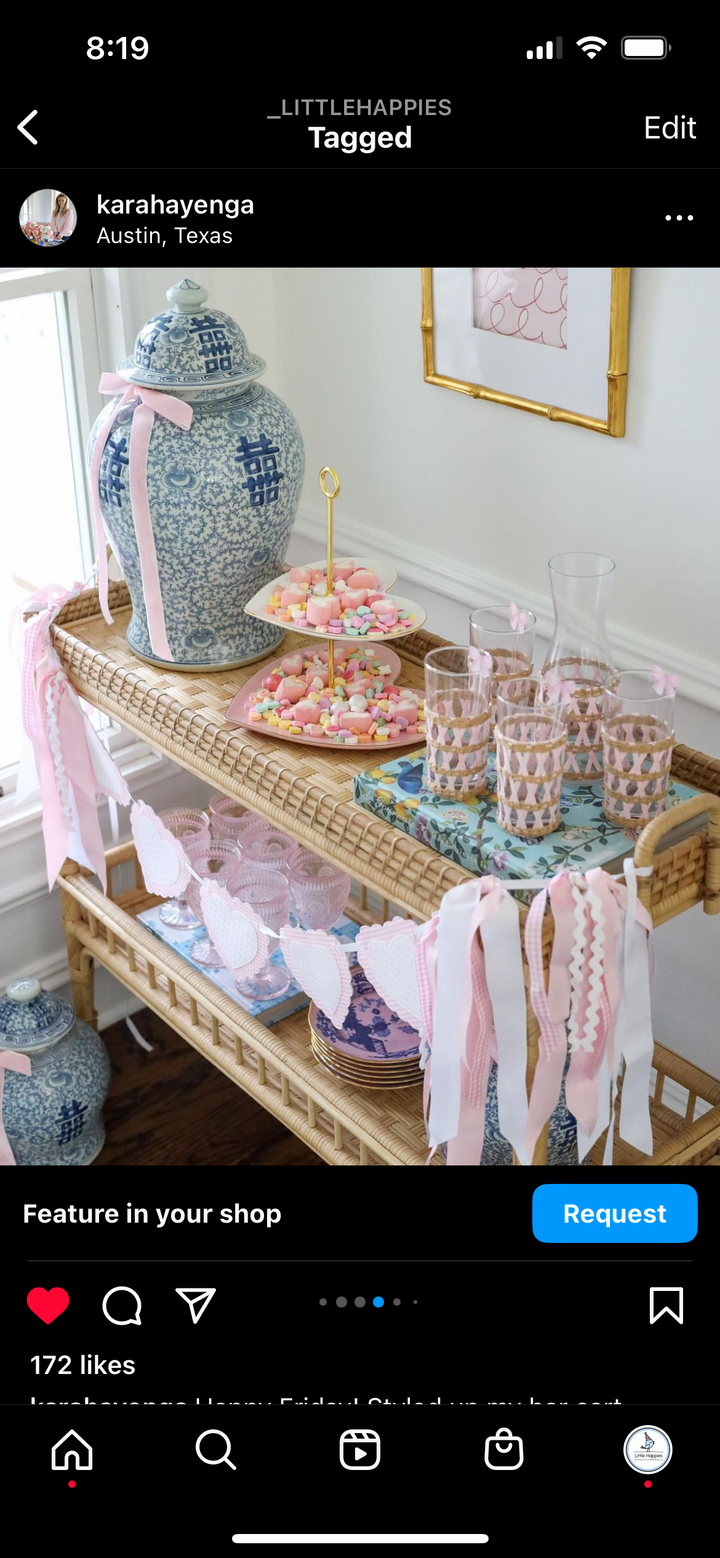 Pink Swiss scalloped heart banner