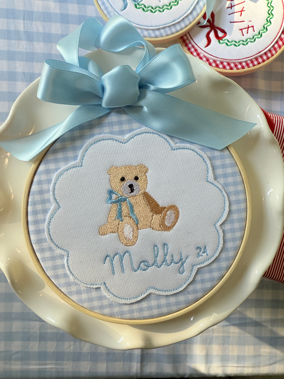 Teddy Bear with Name Ornament